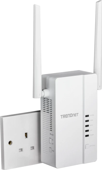 TRENDnet Powerline AV2 1200 Wireless Starter Kit, Powerline/WLAN-Access Point und Powerline-Adapter Set, 2er-Bundle