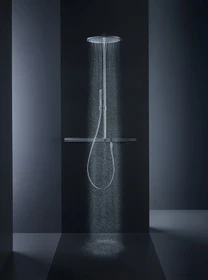 Hansgrohe Axor ShowerSolutions Showerpipe Duschsystem mit Thermostat 800 und Kopfbrause 350 1jet brushed gold optic