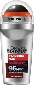 L'Oréal Men Expert Invincible Man 96h Deodorant Roll-On, 300ml (6x 50ml)