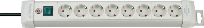 Brennenstuhl Premium-Line mit Schalter, 8-fach, 3m, grau