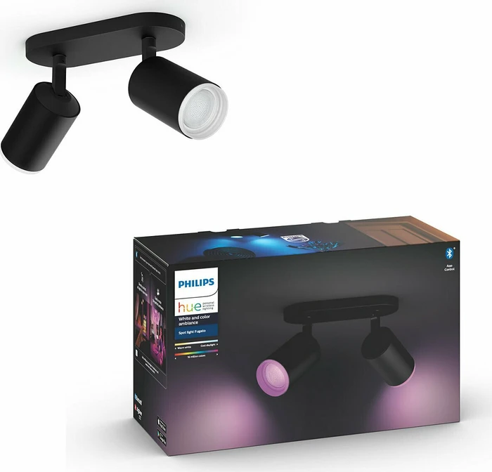 Philips Hue White and Color Ambiance Fugato Spot 2-flammig schwarz