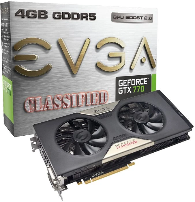 EVGA GeForce GTX 770 Classified ACX Cooler, 4GB GDDR5, 2x DVI, HDMI, DP