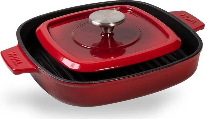 Woll Iron Guss-Grillpfanne 24x24cm rot