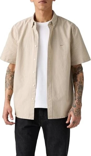 Levi's Authentic Button-Down Hemd kurzarm waylon stripe/harvest gold (Herren)