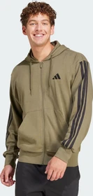 adidas Essentials 3-Streifen French Terry Hoodie olive strata/black (Herren)