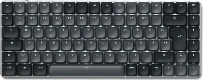 Satechi SM1 Slim Mechanical Backlit BT Keyboard, Dark, grau/schwarz, low-profile BROWN Switches, USB/Bluetooth, DE