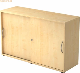 Hammerbacher Schiebetürenschrank 2OH V1752S, Bogengriff Metall, ahorn, Aktenschrank
