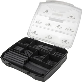 HellermannTyton ShrinkKit 321 Basic Schrumpfschlauch Sortimentskoffer, schwarz, 220 Stück