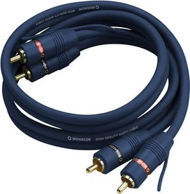 Monacor Stereo Cinch Kabel 0.8m blau (AC-080/BL)