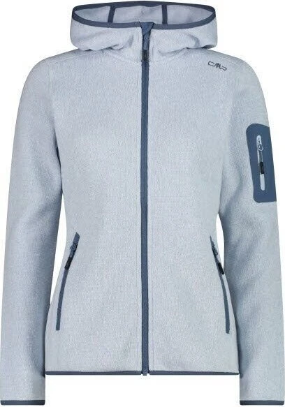 CMP Knit Tech Fleece Hoody Jacke sky blue/bianco (Damen)