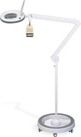 Lumeno LED Lupenleuchte 7218, 8 Dioptrien, 3x, mit Rollstativ weiß/grau