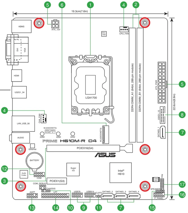 ASUS Prime H610M-R D4 (Intel 1700)