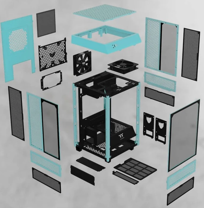 Thermaltake The Tower 100 Turquoise, türkis, Glasfenster, Mini-ITX