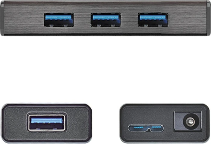 j5create Mini USB-Hub, 4x USB-A 3.0, USB 3.0 Micro-B [Buchse]