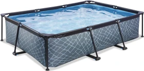 Exit Toys Stone Frame Pool mit Filterpumpe rechteckig 300x200x65cm