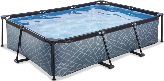 Exit Toys Stone Frame Pool mit Filterpumpe rechteckig 300x200x65cm