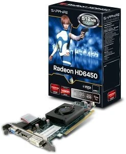 Sapphire Radeon HD 6450, 512MB GDDR5, VGA, DVI, DP, lite retail