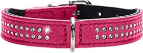 Hunter Diamond Petit Halsband, Leder, mit Strasssteinchen, 42 S, schwarz