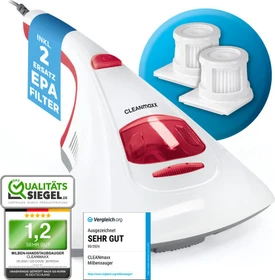 CLEANmaxx Vibration Milbensauger weiß/rot