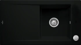 Villeroy & Boch Timeline 50 Einbau Becken reversibel mit Ablauffernbedienung pure black