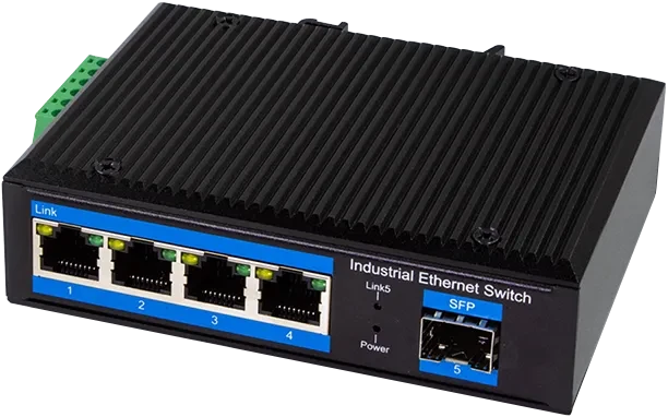 LogiLink NS200 Industrial Railmount Gigabit Switch, 4x RJ-45, 1x SFP