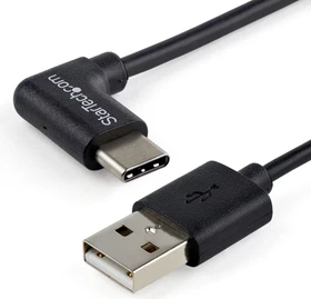 StarTech USB Adapterkabel, USB 2.0, 480Mb/s, USB-A [Stecker] auf USB-C [Stecker], 90° gewinkelt, 100cm (USB2AC1MR)