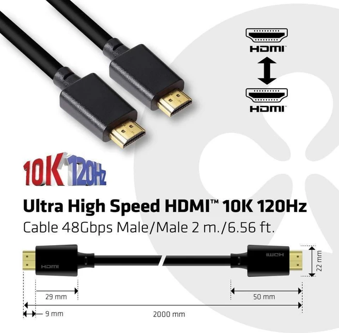 Club 3D 10K Ultra High Speed HDMI 2.1 Kabel, 2m