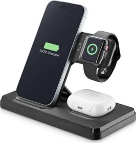 Cellularline Faltbarer Wireless Charger TRIPLE 15W schwarz