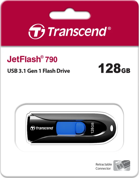 Transcend JetFlash 790 128GB schwarz, USB-A, USB 3.2 Gen 1×1
