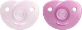 Philips Avent SCF099/27 Soothie Shapes Beruhigungsschnuller, 0-6M, Silikon, rosa/hellrosa, 2 Stück