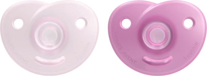 Philips Avent SCF099/27 Soothie Shapes Beruhigungsschnuller, 0-6M, Silikon, rosa/hellrosa, 2 Stück