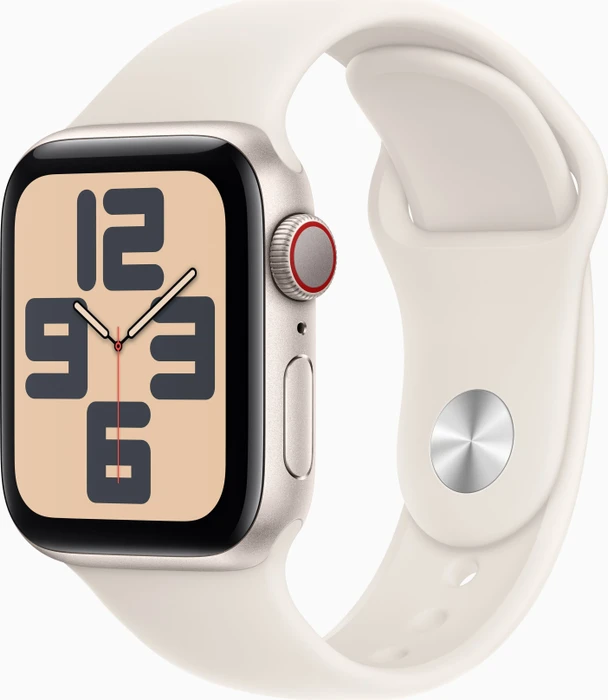 Apple Watch SE (2022) (GPS + Cellular) 40mm Polarstern mit Sportarmband S/M Polarstern