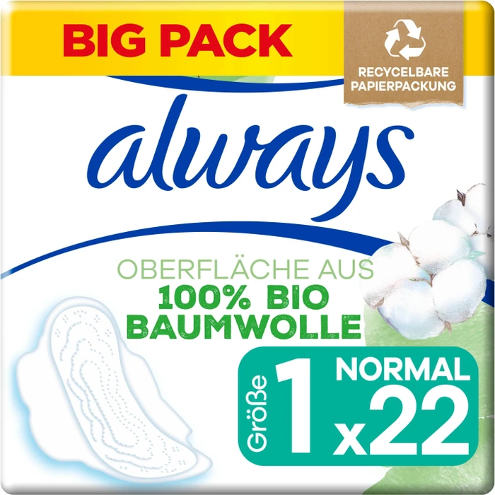 Always Cotton Protection Normal Größe 1, 22 Stück