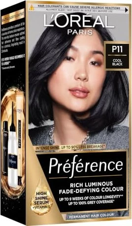 L'Oréal Récital Préférence Haarfarbe Booster P11 intensives kühles schwarz