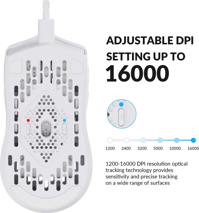 Keychron M1 Ultra-Light Gaming Mouse weiß, USB