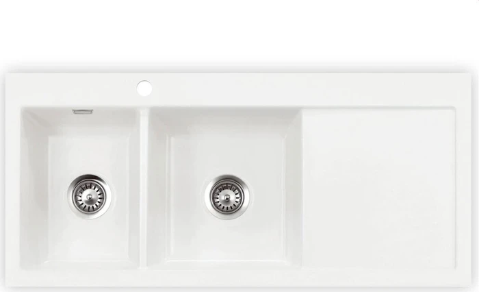 systemceram Mera Double Einbau Becken links polar