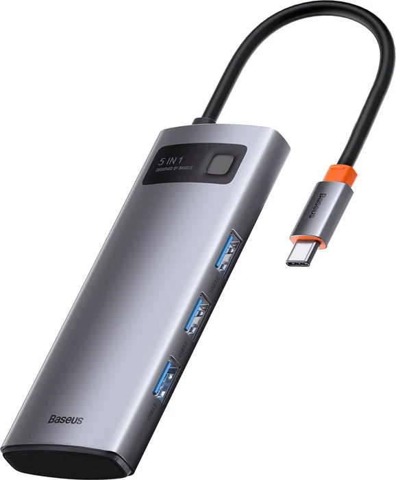 Baseus Metal Gleam 5-in-1 Hub, USB-C 3.0 [Stecker]