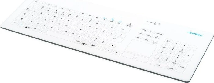 GETT InduKey KR24230 Cleankeys CK4W, kabellos, Touchpad, weiß, USB, DE