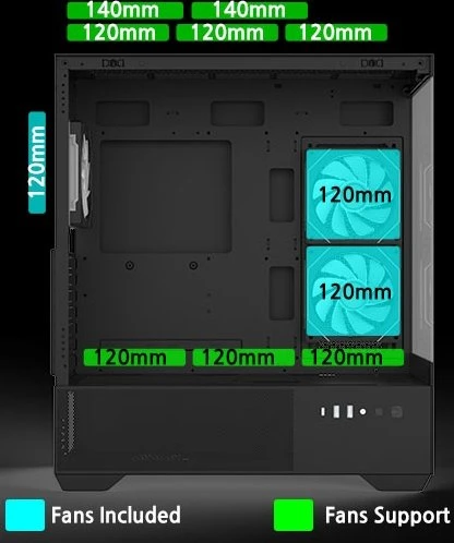 Zalman Chronix Black, schwarz, Glasfenster