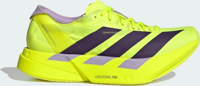 adidas Adizero Adios Pro 4 solar yellow/aurora plum/powder plum (Damen)