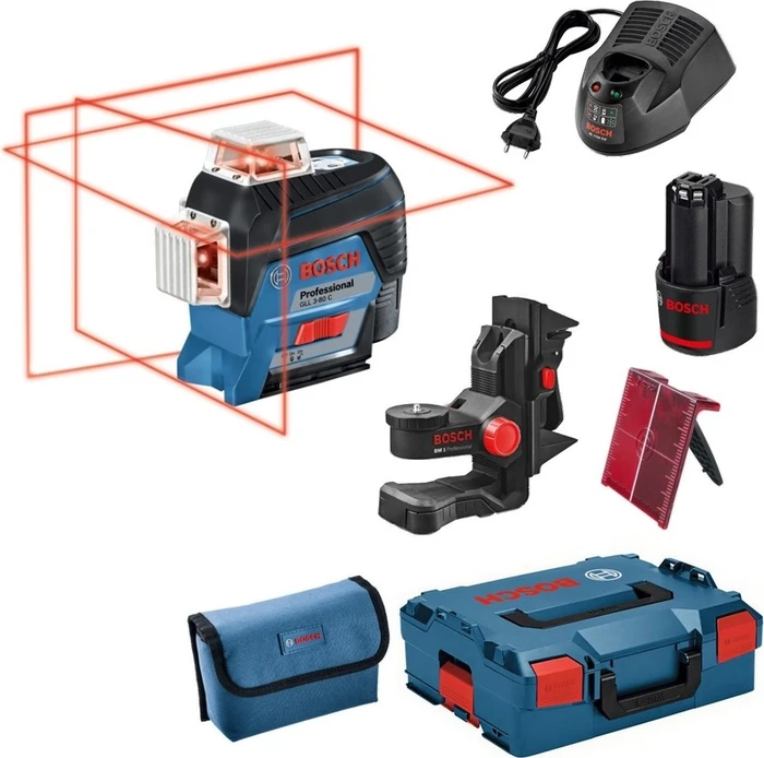 Bosch Professional GLL 3-80 C Akku-/Batterie-Linienlaser inkl. L-Boxx + Akku 2.0Ah
