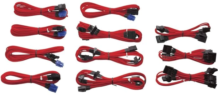 Corsair HX/TXM/CXM Sleeved Modular Upgrade-Kit, rot