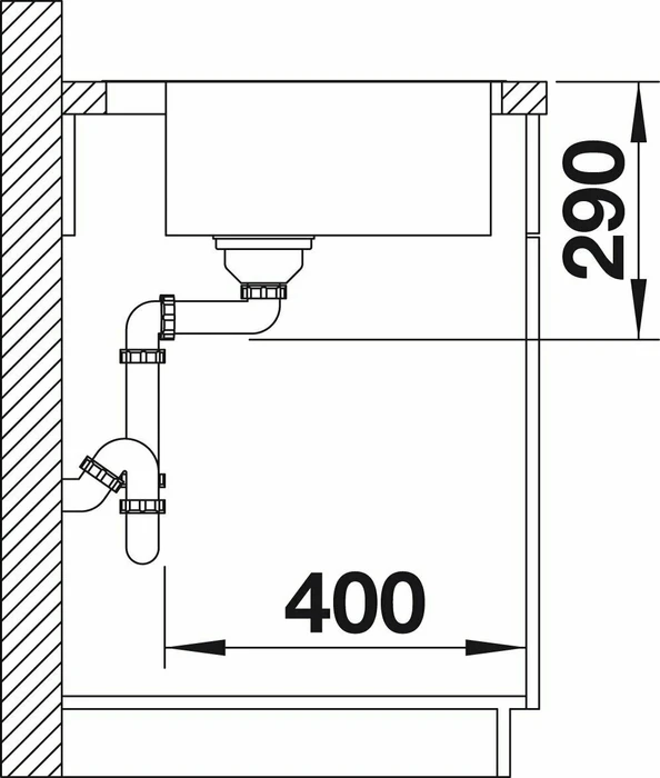 Blanco Andano 400-IF/A InFino Einbau Becken mittig mit Ablauffernbedienung edelstahl