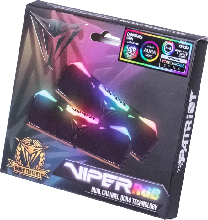 Patriot Viper RGB schwarz UDIMM 16GB, DDR4-3600, CL17-19-19-39