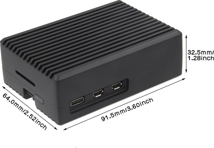 Inter-Tech ODS-739 Pi5 Case für Raspberry Pi 5, schwarz