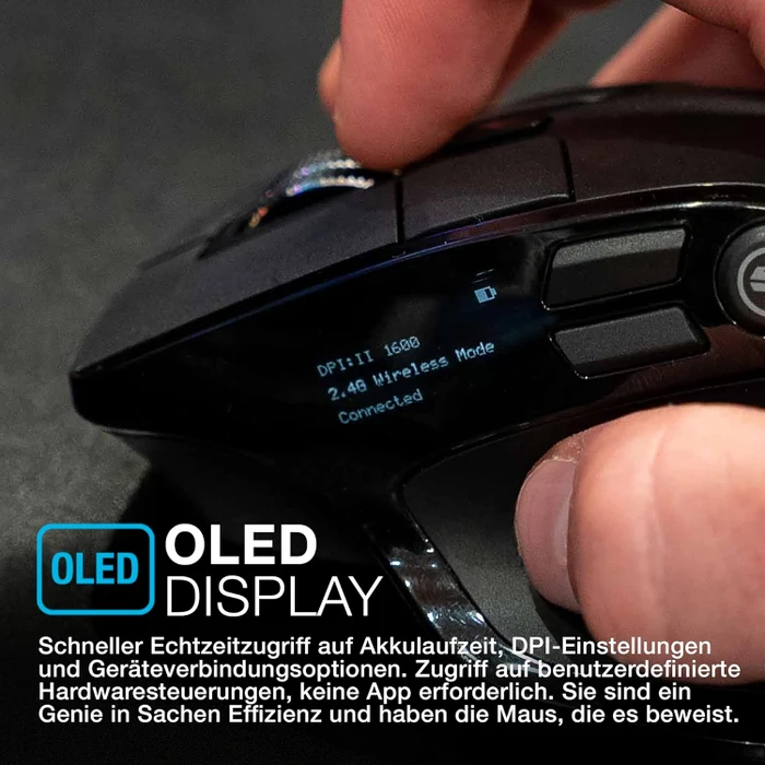 JLab Epic Wireless Mouse, schwarz, USB/Bluetooth