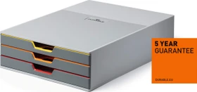 Durable Varicolor 3 Schubladenbox, 3 Schubladen, grau