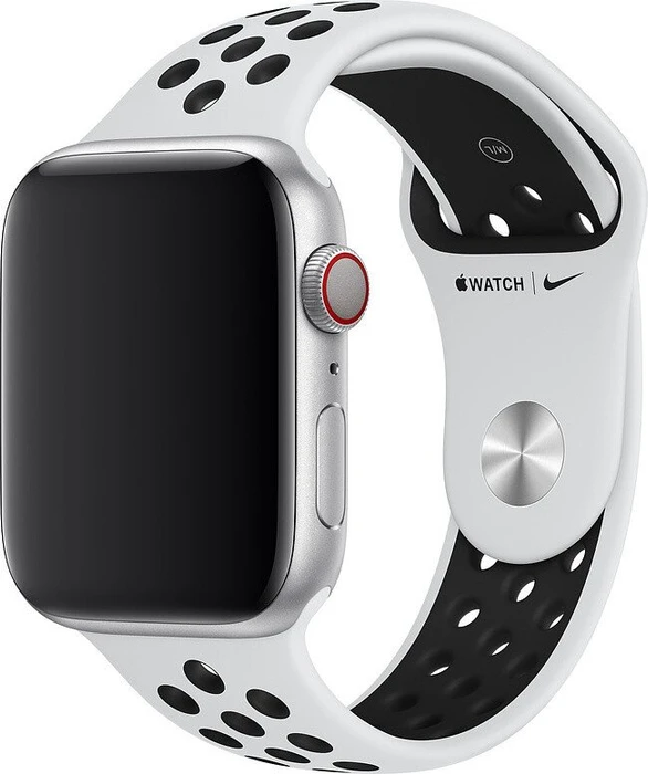Apple Nike Sportarmband S/M und M/L für Apple Watch 44mm Pure Platinum/schwarz