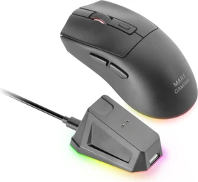 Mars Gaming MM-T3 Tri-Mode Wireless mit Ladestation, schwarz, USB/Bluetooth (MMT3)
