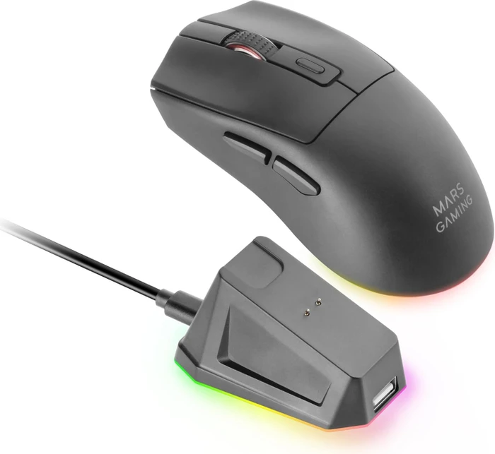 Mars Gaming MM-T3 Tri-Mode Wireless mit Ladestation, schwarz, USB/Bluetooth
